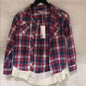 Cute bottom down flannel with lace